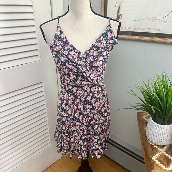 AMERICAN EAGLE Womens Dress Small Blue Floral Strappy Sundress Retro Y2K Summer - Picture 1 of 11